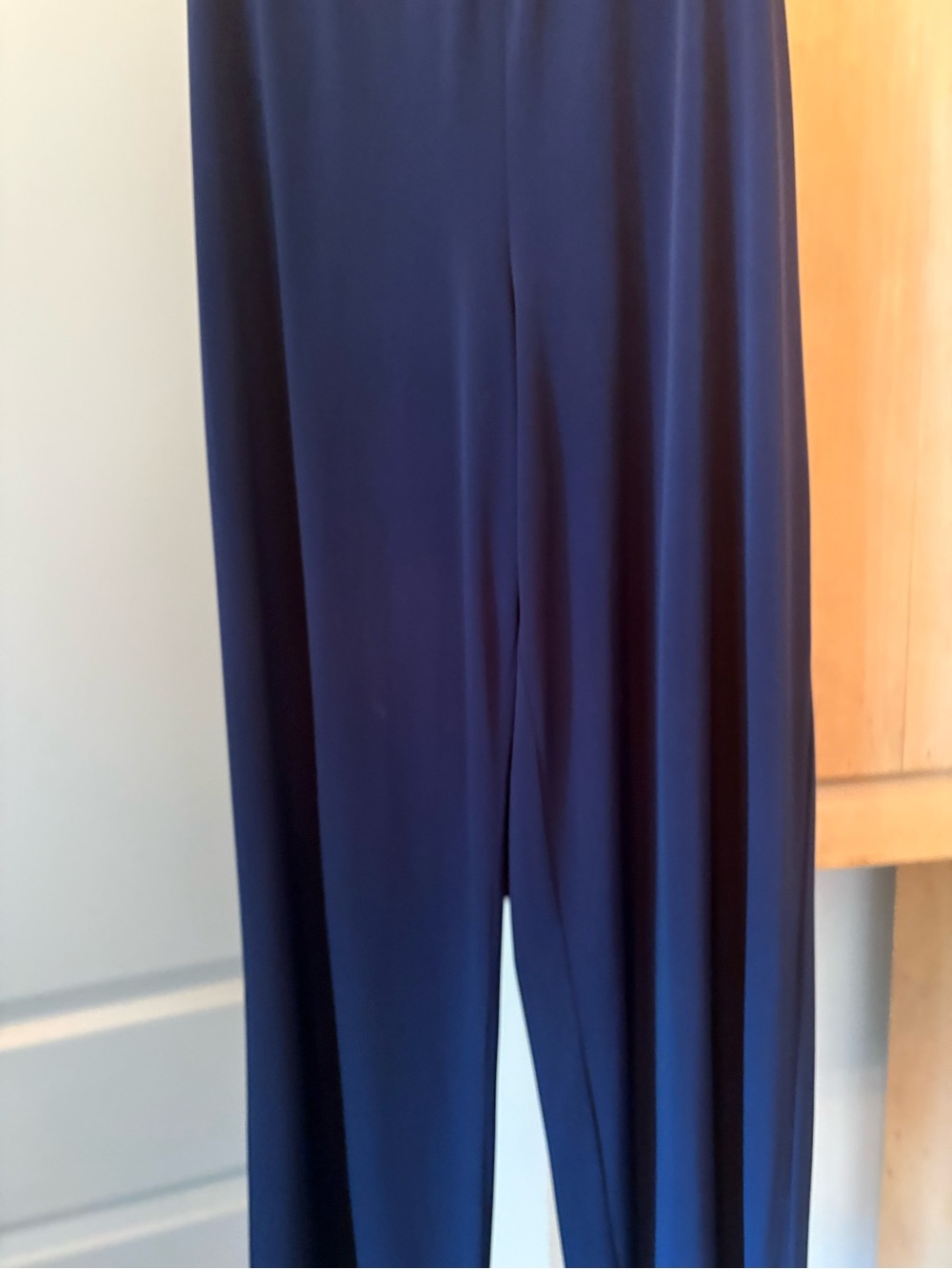 Susan Graver Navy Wide-Leg Palazzo Pants